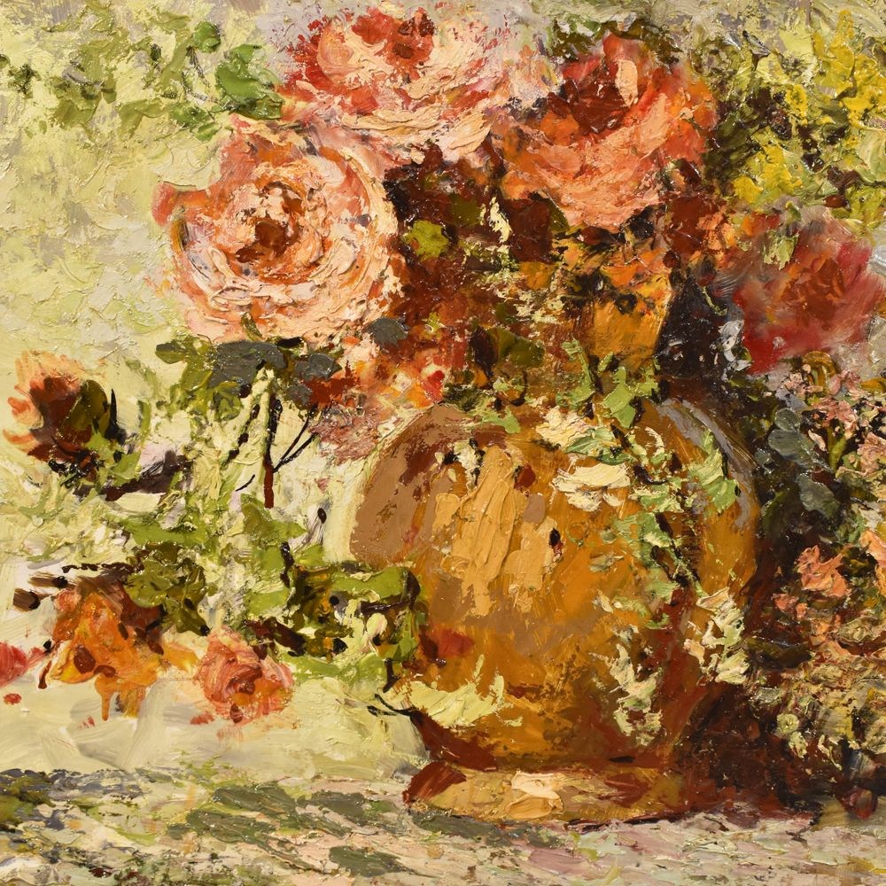 A still life painting flower painting floral oil painting flower vase painting art 20th century.jpg